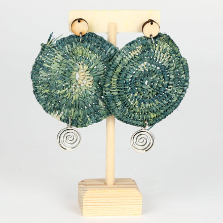 Green Weave Earrings