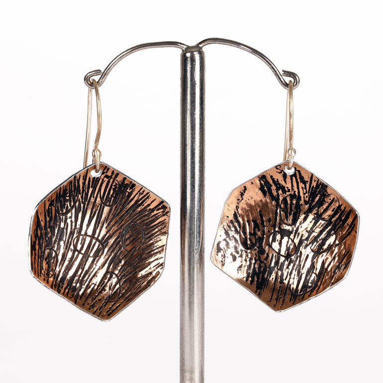 Gold Coloured Grass Earrings