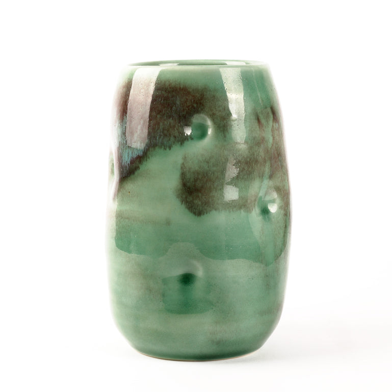 Green and Red Dimple Vase