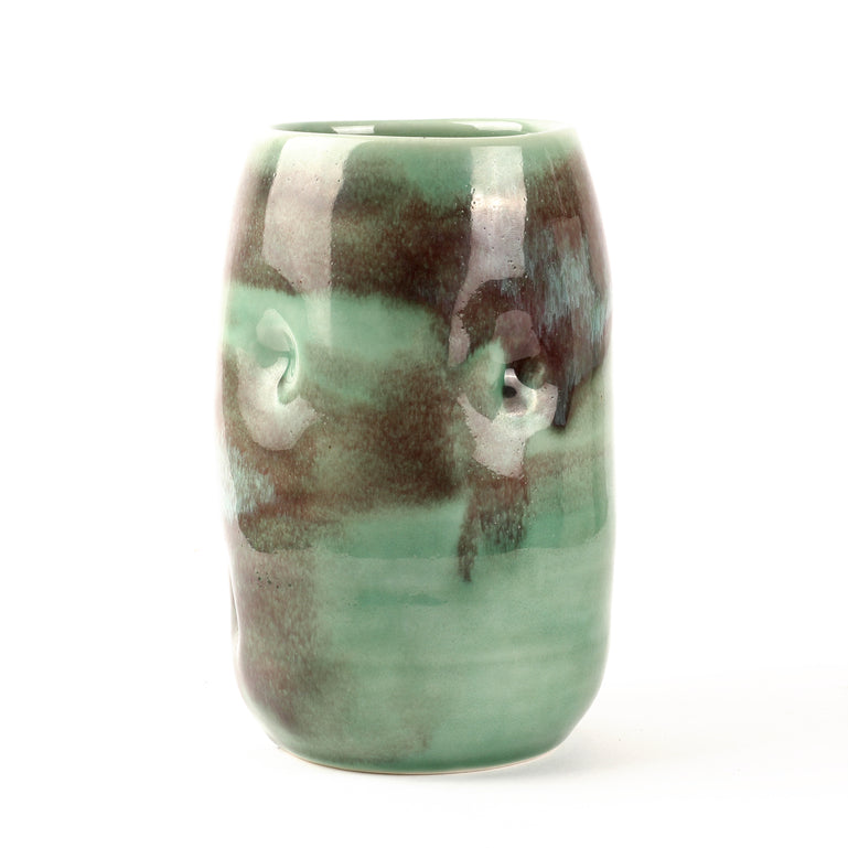 Green and Red Dimple Vase