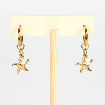 Small Starfish Freshwater Pearl Earrings