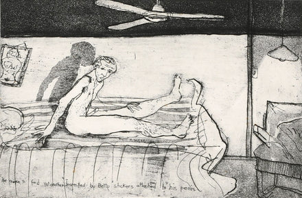 He woke to find yet another 'Inspected by Betty' sticker attached to his penis