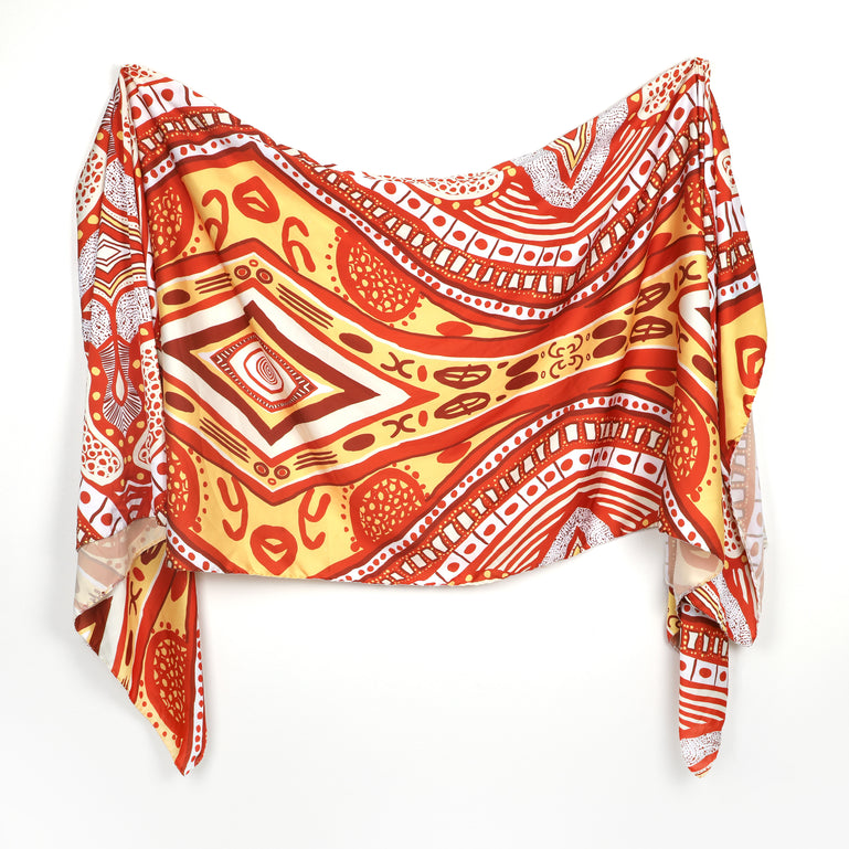 Large Silk Scarf - Brown