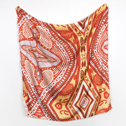Silk Scarf - Square Brown