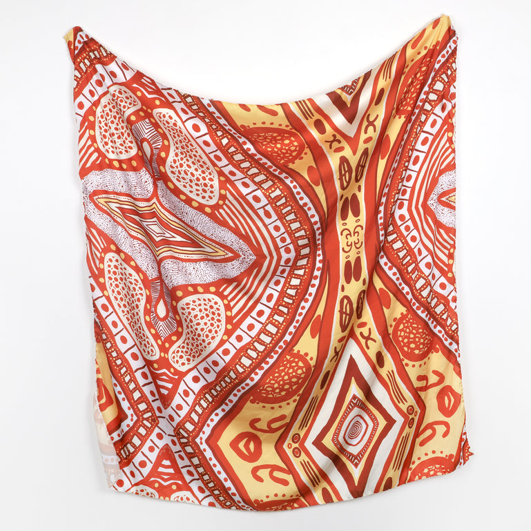 Silk Scarf - Square Brown