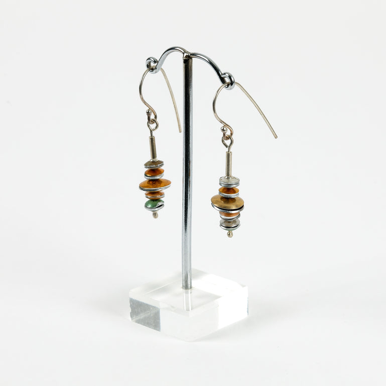 Smarty Earrings Gold & Green Mini