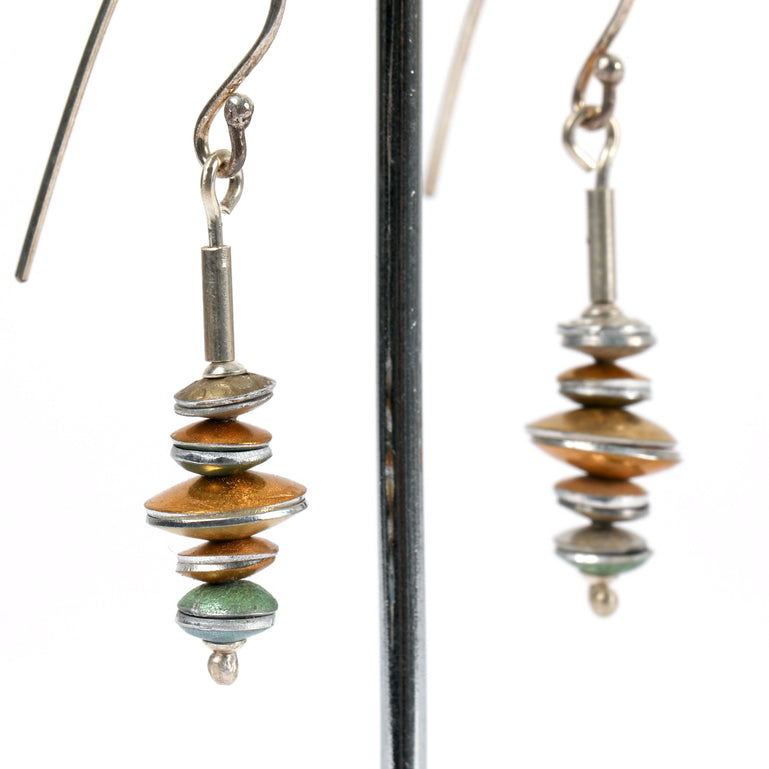 Smarty Earrings Gold & Green Mini