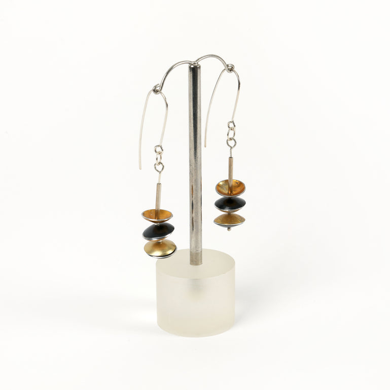Smarty Earrings Gold & Black Mini