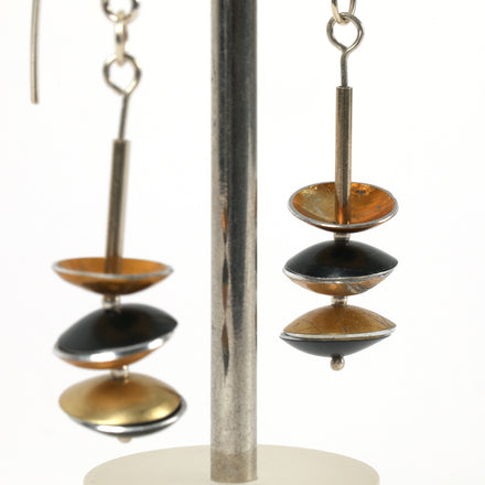 Smarty Earrings Gold & Black Mini