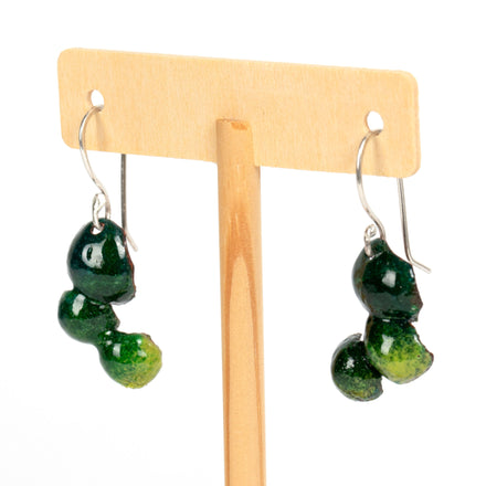 Green Enamel Copper Earrings