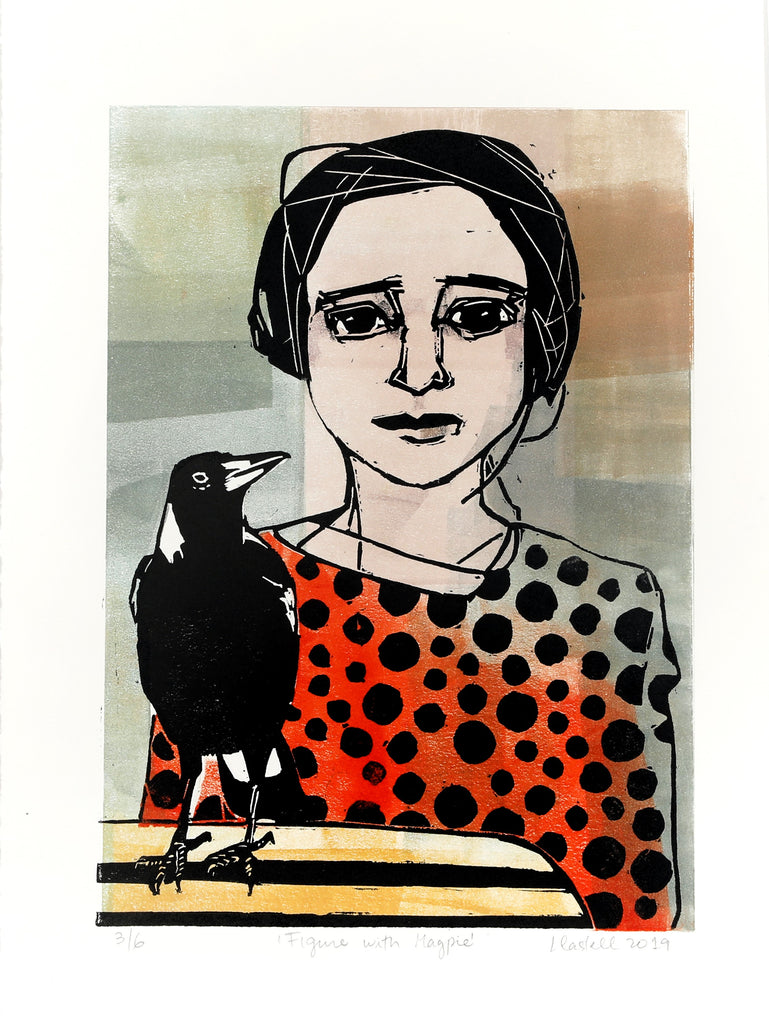 Figure with magpie