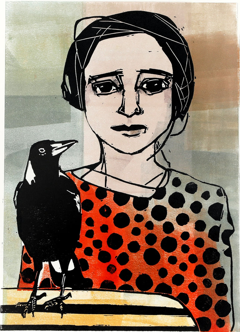 Figure with magpie